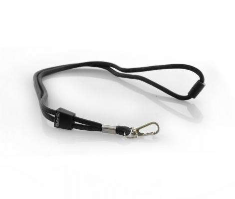 Snur textil Lanyard, Office box, rotund, negru, 0.5 x 90 cm